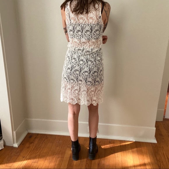 Johnny Was Cotton Crocheted White Beach Dress - Picture 3 of 7